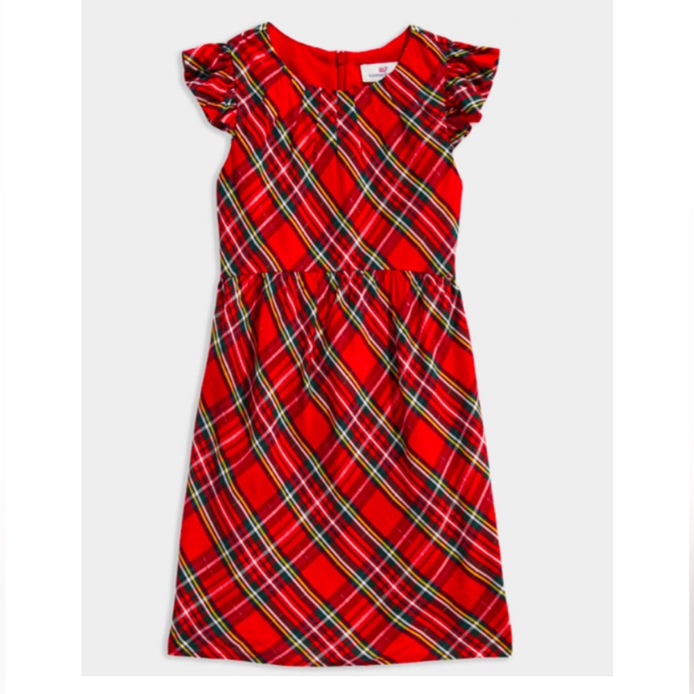 Vineyard Vines Red Plaid Kids Formal Dress